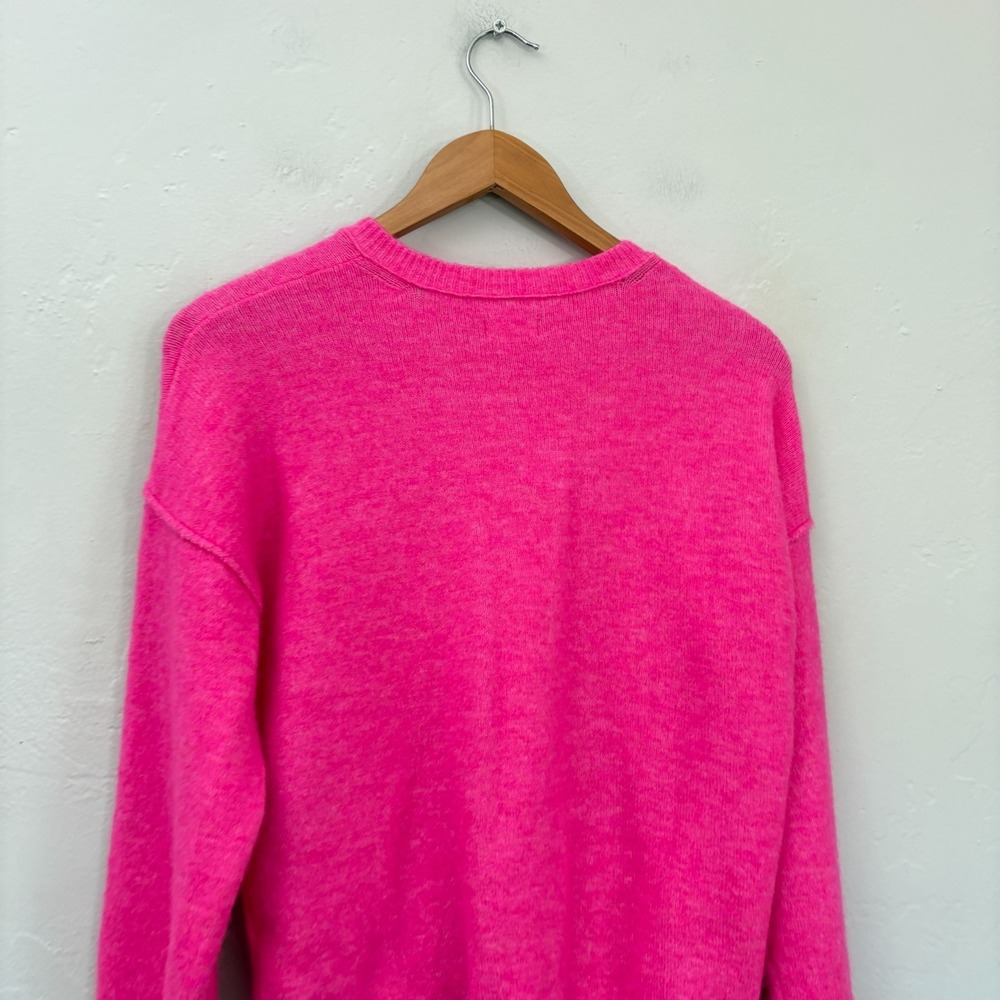 Anthropologie Pilcro Wool Blend Cardigan Sweater Women Size Medium Hot Pink - Picture 10 of 13